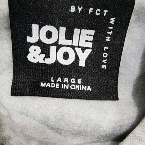 Jolie and Joy Pullover Cropped Fleece Long Sleeve Gray Hoodie -E - Picture 4 of 5